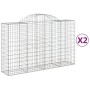 Cestas de gaviones 2 uds forma de arco hierro 200x50x120/140 cm de vidaXL, Maceteros y jardineras - Ref: Foro24-3146341, Prec...