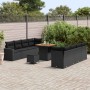 Conjunto de sofás de jardín 11 pcs Negro ratán sintético en Sofás de exterior | Comprar online en Foru.es