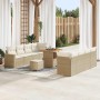 Conjunto de sofás de jardín 11 pcs Beige ratán sintético en Sofás de exterior | Comprar online en Foru.es