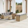 Conjunto de sofá de jardín 11 pcs Beige ratán sintético en Sofás de exterior | Comprar online en Foru.es
