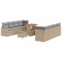 Conjunto de sofá de jardín 11 pcs Beige ratán sintético en Sofás de exterior | Comprar online en Foru.es