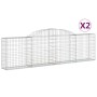 Cestas de gaviones 2 uds forma de arco hierro 300x30x80/100 cm de vidaXL, Maceteros y jardineras - Ref: Foro24-3146503, Preci...