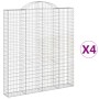 Cestas de gaviones 4 uds forma de arco hierro 200x30x220/240 cm de vidaXL, Maceteros y jardineras - Ref: Foro24-3146238, Prec...