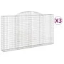Cestas de gaviones 3 uds forma de arco hierro 300x30x160/180 cm de vidaXL, Maceteros y jardineras - Ref: Foro24-3146576, Prec...