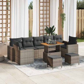 Conjunto de sofá de jardín 10 pcs Gris ratán sintético en Sofás de exterior | Comprar online en Foru.es