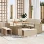 Conjunto de sofás de jardín 8 pcs Beige ratán sintético en Sofás de exterior | Comprar online en Foru.es