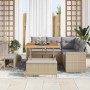 Conjunto de sofás de jardín 8 pcs Beige ratán sintético en Sofás de exterior | Comprar online en Foru.es