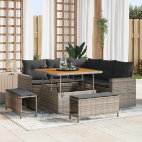 Conjunto de sofás de jardín 8 pcs Gris ratán sintético en Sofás de exterior | Comprar online en Foru.es