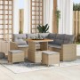 Conjunto de sofás de jardín 8 pcs Beige ratán sintético en Sofás de exterior | Comprar online en Foru.es