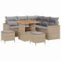 Conjunto de sofás de jardín 8 pcs Beige ratán sintético en Sofás de exterior | Comprar online en Foru.es
