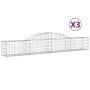 Cestas de gaviones 3 uds forma de arco hierro 300x30x40/60 cm de vidaXL, Maceteros y jardineras - Ref: Foro24-3146468, Precio...