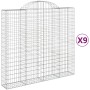 Cestas de gaviones 9 uds forma de arco hierro 200x50x180/200 cm de vidaXL, Maceteros y jardineras - Ref: Foro24-3146411, Prec...