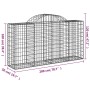 Cestas de gaviones 14 uds forma de arco hierro 200x50x100/120cm de vidaXL, Maceteros y jardineras - Ref: Foro24-3146332, Prec...
