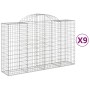 Cestas de gaviones 9 uds forma de arco hierro 200x50x120/140 cm de vidaXL, Maceteros y jardineras - Ref: Foro24-3146348, Prec...