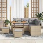 Conjunto de sofá de jardín 8 pcs Beige ratán sintético en Sofás de exterior | Comprar online en Foru.es