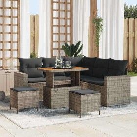 Conjunto de sofás de jardín 8 pcs Gris ratán sintético en Sofás de exterior | Comprar online en Foru.es