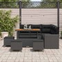Conjunto de sofá de jardín 9 pcs Negro ratán sintético en Sofás de exterior | Comprar online en Foru.es