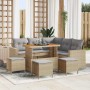 Conjunto de sofá de jardín 9 pcs Beige ratán sintético en Sofás de exterior | Comprar online en Foru.es