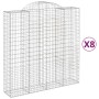 Cestas de gaviones 8 uds forma de arco hierro 200x50x200/220 cm de vidaXL, Maceteros y jardineras - Ref: Foro24-3146431, Prec...
