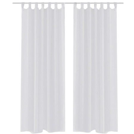 2 Cortinas blancas transparentes 140 x 175 cm de vidaXL, Cortinas y visillos - Ref: Foro24-130197, Precio: 24,30 €, Descuento: %