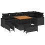 Conjunto de sofás de jardín 9 pcs Negro ratán sintético en Sofás de exterior | Comprar online en Foru.es