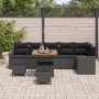 Conjunto de sofás de jardín 9 pcs Negro ratán sintético en Sofás de exterior | Comprar online en Foru.es