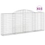Cestas gaviones 15 uds forma de arco hierro 300x30x120/140 cm de vidaXL, Maceteros y jardineras - Ref: Foro24-3146551, Precio...