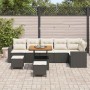 Conjunto de sofás de jardín 9 pcs Negro ratán sintético en Sofás de exterior | Comprar online en Foru.es