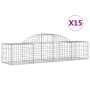 Cestas gaviones 15 uds forma de arco hierro 200x50x40/60 cm de vidaXL, Maceteros y jardineras - Ref: Foro24-3146270, Precio: ...