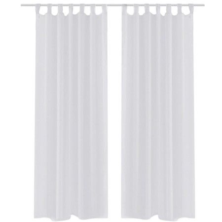 2 Cortinas blancas transparentes 140 x 225 cm de vidaXL, Cortinas y visillos - Ref: Foro24-130198, Precio: 29,12 €, Descuento: %