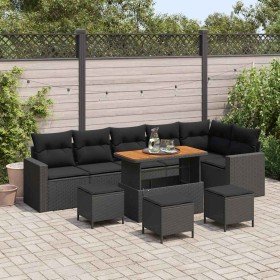 Conjunto de sofás de jardín 10 pcs Negro ratán sintético en Sofás de exterior | Comprar online en Foru.es