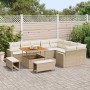 Conjunto de sofás de jardín 12 pcs Beige ratán sintético en Sofás de exterior | Comprar online en Foru.es