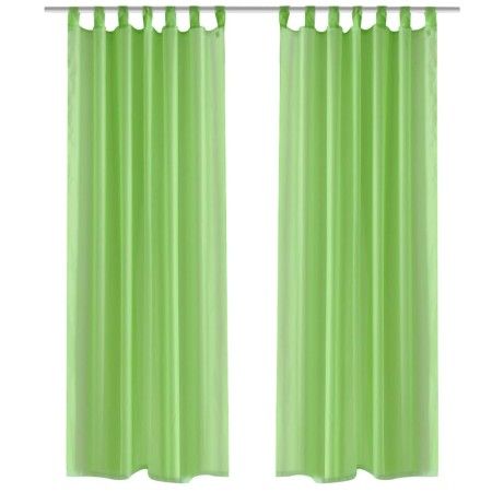 2 Cortinas verdes transparentes 140 x 175 cm de vidaXL, Cortinas y visillos - Ref: Foro24-130203, Precio: 22,09 €, Descuento: %