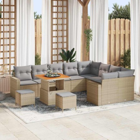 Conjunto de sofá de jardín 12 pcs Beige ratán sintético en Sofás de exterior | Comprar online en Foru.es
