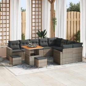 Conjunto de sofás de jardín 12 pcs Gris ratán sintético en Sofás de exterior | Comprar online en Foru.es