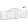 Cestas de gaviones 17 uds forma de arco hierro 300x30x80/100 cm de vidaXL, Maceteros y jardineras - Ref: Foro24-3146516, Prec...