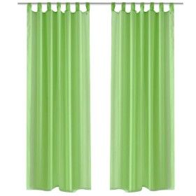 2 Cortinas verdes transparentes 140 x 225 cm de vidaXL, Cortinas y visillos - Ref: Foro24-130204, Precio: 23,47 €, Descuento: %