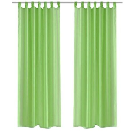 2 Cortinas verdes transparentes 140 x 225 cm de vidaXL, Cortinas y visillos - Ref: Foro24-130204, Precio: 23,47 €, Descuento: %