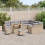 Conjunto de sofá de jardín 12 pcs Beige ratán sintético en Sofás de exterior | Comprar online en Foru.es