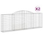 Cestas de gaviones 2 uds forma de arco hierro 300x30x100/120 cm de vidaXL, Maceteros y jardineras - Ref: Foro24-3146521, Prec...