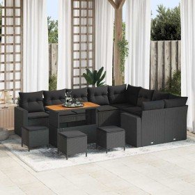 Conjunto de sofás de jardín 13 pcs Negro ratán sintético en Sofás de exterior | Comprar online en Foru.es