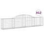 Cestas de gaviones 12 uds forma de arco hierro 300x30x60/80 cm de vidaXL, Maceteros y jardineras - Ref: Foro24-3146495, Preci...