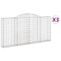 Cestas de gaviones 3 uds forma de arco hierro 300x30x140/160 cm de vidaXL, Maceteros y jardineras - Ref: Foro24-3146558, Prec...