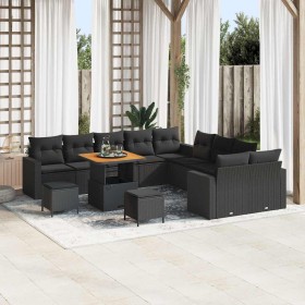 Conjunto de sofás de jardín 13 pcs Negro ratán sintético en Sofás de exterior | Comprar online en Foru.es