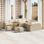 Conjunto de sofá de jardín 13 pcs Beige ratán sintético en Sofás de exterior | Comprar online en Foru.es
