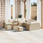 Conjunto de sofás de jardín 13 pcs Beige ratán sintético en Sofás de exterior | Comprar online en Foru.es