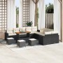 Conjunto de sofás de jardín 14 pcs Negro ratán sintético en Sofás de exterior | Comprar online en Foru.es