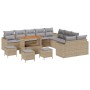 Conjunto de sofás de jardín 14 pcs Beige ratán sintético en Sofás de exterior | Comprar online en Foru.es