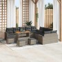 Conjunto de sofás de jardín 14 pcs Gris ratán sintético en Sofás de exterior | Comprar online en Foru.es