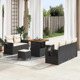 Conjunto de sofá de jardín 8 pcs Negro ratán sintético en Sofás de exterior | Comprar online en Foru.es